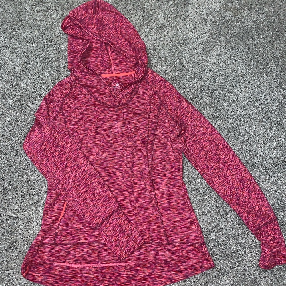 Tangerine long sleeve hooded shirt